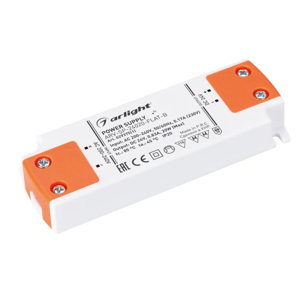 Блок питания для светодиодной ленты Arlight 029375(1) ARV-FLAT Блок питания для светодиодной ленты Arlight 029375(1) ARV-FLAT