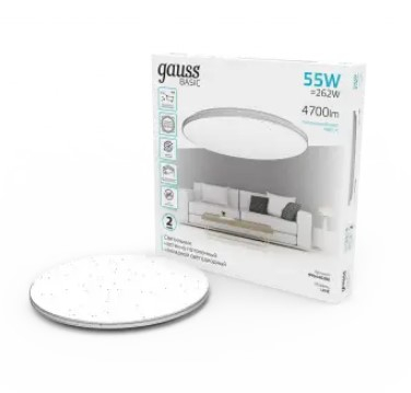 Настенно-потолочный светильник Gauss 995440260 Basic Space Line НПС 55W 4700lm 4000K 220-240V IP20 Настенно-потолочный светильник Gauss 995440260 Basic Space Line НПС 55W 4700lm 4000K 220-240V IP20