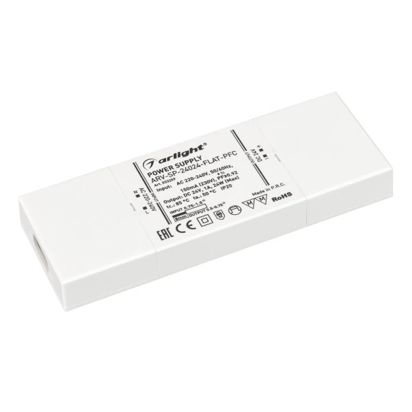 Блок питания для светодиодной ленты Arlight 033259 ARV-FLAT Блок питания для светодиодной ленты Arlight 033259 ARV-FLAT