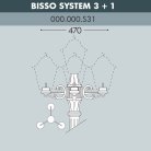 Консоль для паркового фонаря FUMAGALLI BISSO SYS 3L+1 000.000.S31.A0