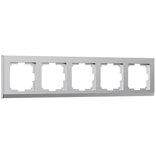 Рамка на 5 постов (серебряный матовый) Werkel W0051865l Stark a063457 Рамка на 5 постов (серебряный матовый) Werkel W0051865l Stark a063457