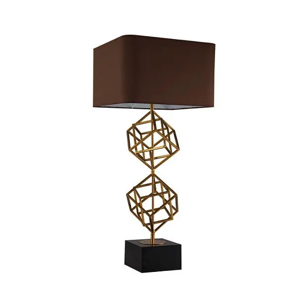 Настольная лампа Delight Collection KM0282T-1 brass Matrix Table Lamp Настольная лампа Delight Collection KM0282T-1 brass Matrix Table Lamp