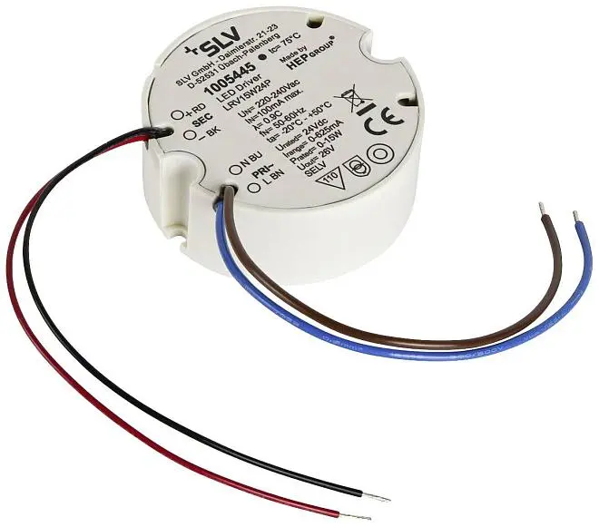 Блок питания SLV 1005445 24В, 15Вт Блок питания SLV 1005445 24В, 15Вт