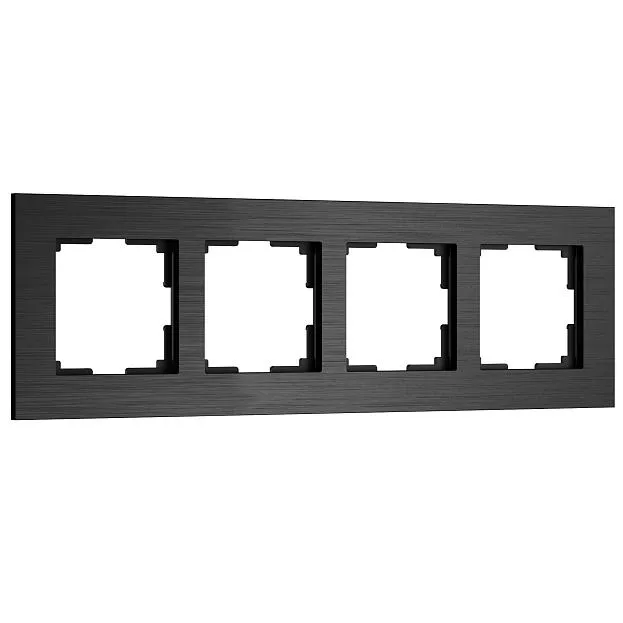 Рамка на 4 поста (черный алюминий) Werkel W0043508 AluMax a066332 Рамка на 4 поста (черный алюминий) Werkel W0043508 AluMax a066332