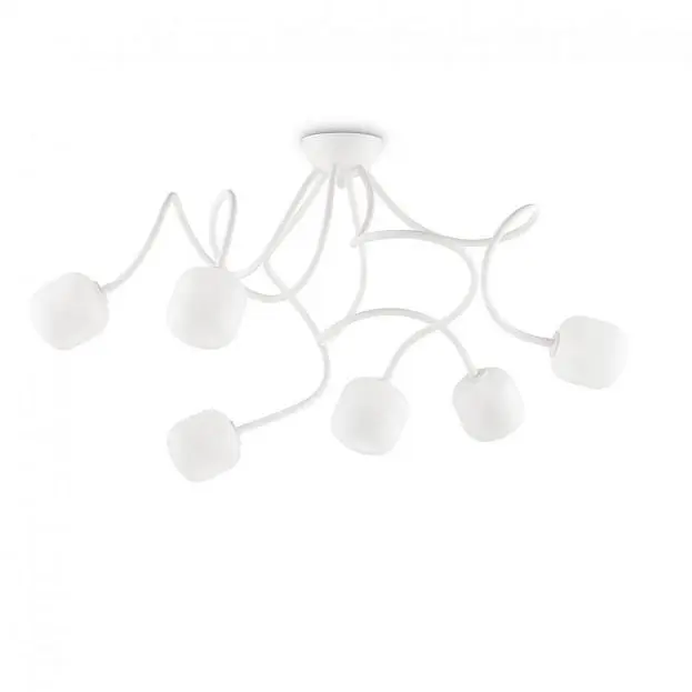 Потолочная люстра Ideal Lux 174921 OCTOPUS PL6 BIANCO Потолочная люстра Ideal Lux 174921 OCTOPUS PL6 BIANCO