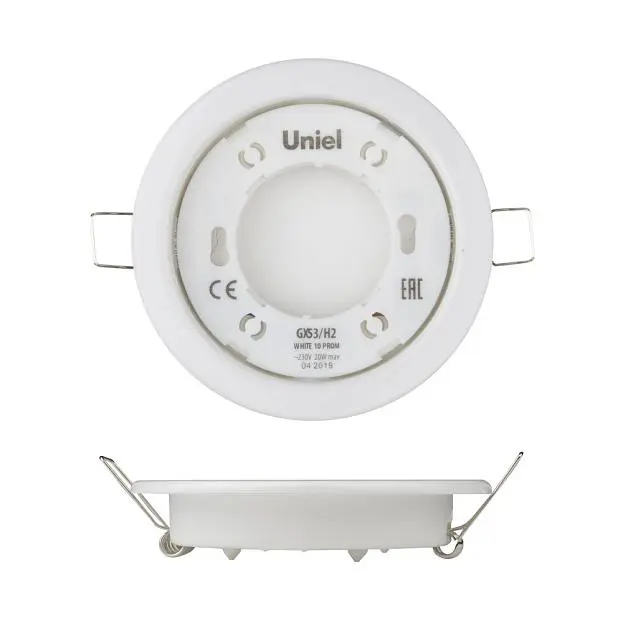 Точечный светильник Uniel GX53/H2 WHITE 10 PROM Точечный светильник Uniel GX53/H2 WHITE 10 PROM
