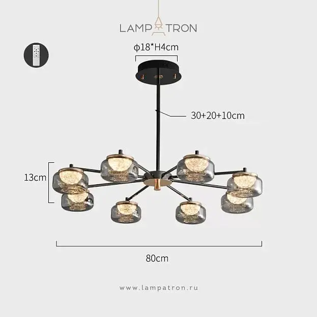 Люстра MAYER CH 8 плафонов Lampatron 8377-22932 Люстра MAYER CH 8 плафонов Lampatron 8377-22932