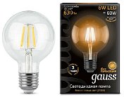 Лампа Gauss 105802106 LED Filament G95 E27 6W Golden 2700K