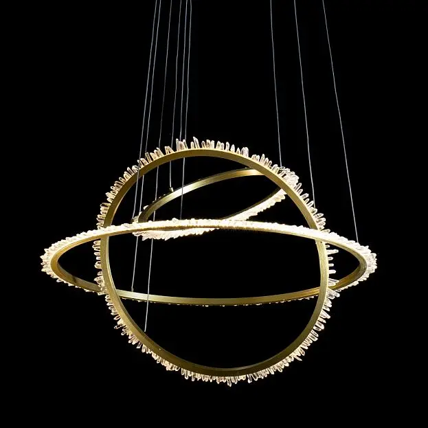 Подвесной светильник Delight Collection MD20020154-3A satin gold Quartz Halo Подвесной светильник Delight Collection MD20020154-3A satin gold Quartz Halo