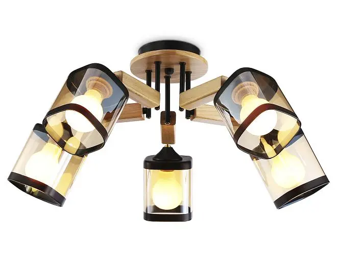 Потолочная люстра Ambrella light TR9529/5 BK/GD/TI Потолочная люстра Ambrella light TR9529/5 BK/GD/TI