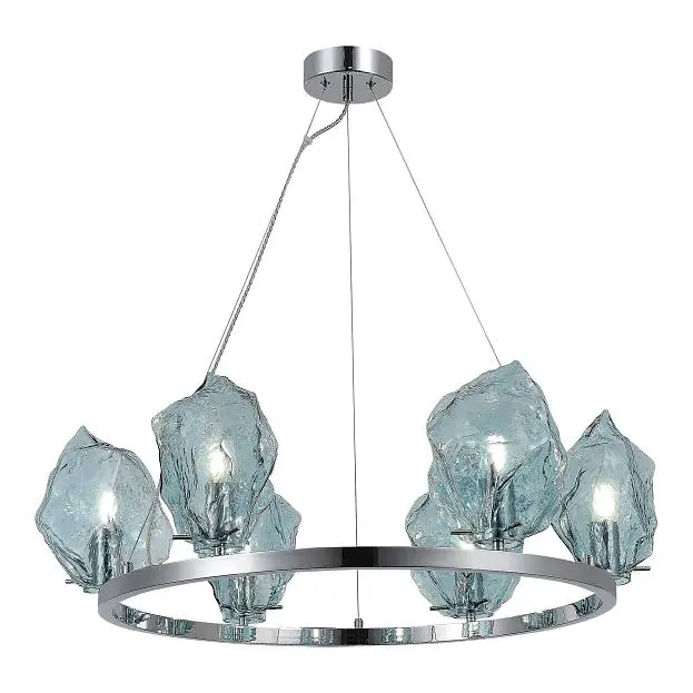Подвесная люстра ST Luce Portici SL1175.113.06 Хром/Светло-голубой E14 6*40W Подвесная люстра ST Luce Portici SL1175.113.06 Хром/Светло-голубой E14 6*40W