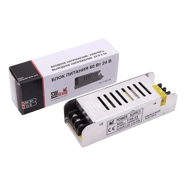 Блок питания SWG T-60-24 001385 24V 60W IP20 2,5A Блок питания SWG T-60-24 001385 24V 60W IP20 2,5A