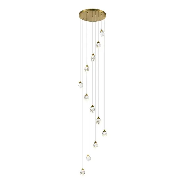 Светильник подвесной Золотистый/Прозрачный LED 12*3W 3000K ST-Luce SL6114.203.12 CASCATO Светильник подвесной Золотистый/Прозрачный LED 12*3W 3000K ST-Luce SL6114.203.12 CASCATO