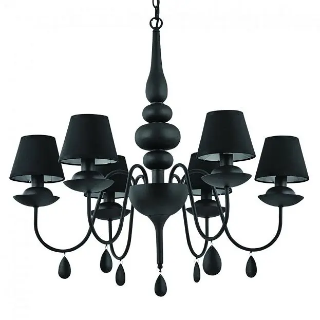 Подвесная люстра Ideal Lux 111872 BLANCHE SP6 NERO Подвесная люстра Ideal Lux 111872 BLANCHE SP6 NERO