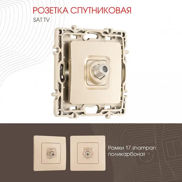 Розетка спутниковая, SAT TV Arte Milano 217.42-1.shampan am Розетка спутниковая, SAT TV Arte Milano 217.42-1.shampan am
