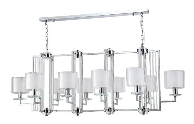 Подвесная люстра Crystal Lux NICOLAS SP10 L1300 NICKEL/WHITE Подвесная люстра Crystal Lux NICOLAS SP10 L1300 NICKEL/WHITE