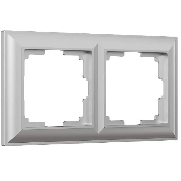 Рамка на 2 поста Werkel W0022206 (серебряный) a051024 Fiore Рамка на 2 поста Werkel W0022206 (серебряный) a051024 Fiore