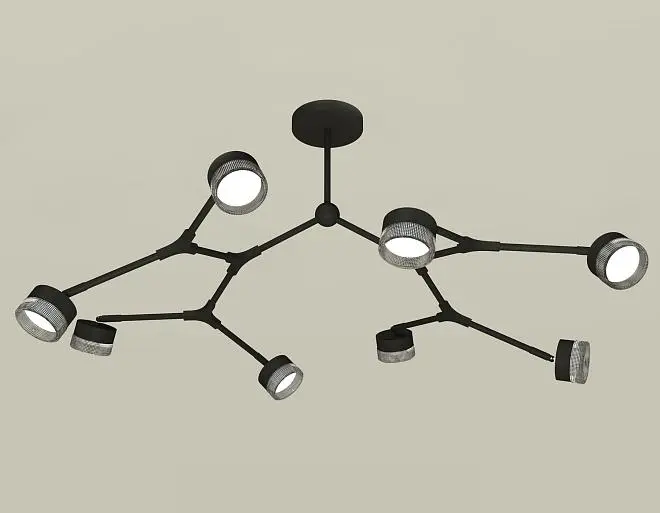 Люстра на штанге Ambrella light XB9060203/8 SBK/BK Люстра на штанге Ambrella light XB9060203/8 SBK/BK