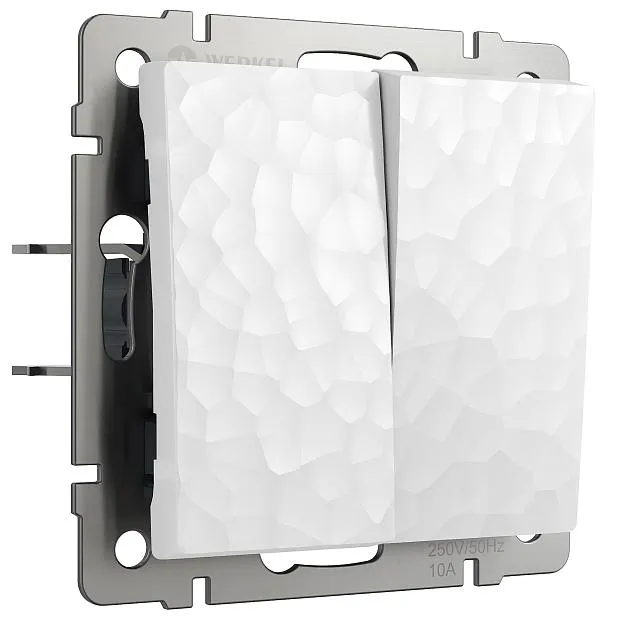 Выключатель двухклавишный проходной Werkel W1222001 (белый) Hammer a052032 Выключатель двухклавишный проходной Werkel W1222001 (белый) Hammer a052032