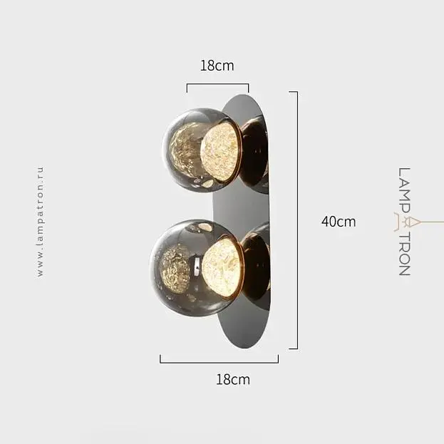 Бра MAYER ORB WALL 2 плафона Lampatron 8399-23016 Бра MAYER ORB WALL 2 плафона Lampatron 8399-23016