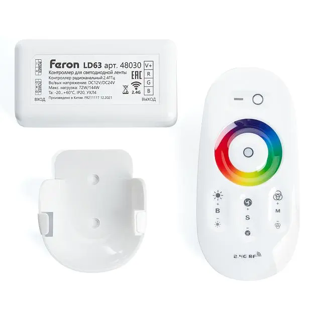 Контроллер RGB для светодиодной ленты с П/У Feron 48030 12-24V, LD63 Контроллер RGB для светодиодной ленты с П/У Feron 48030 12-24V, LD63