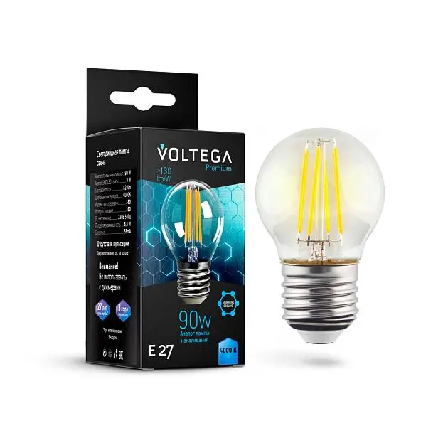 Светодиодная лампа Voltega 7139 Crystal Graphene Globe 9W 4000K E27 VG10-G45E27cold9W-F Светодиодная лампа Voltega 7139 Crystal Graphene Globe 9W 4000K E27 VG10-G45E27cold9W-F
