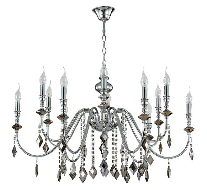 Люстра Crystal Lux MERCEDES SP6+6 CHROME/SMOKE 0950/312 Люстра Crystal Lux MERCEDES SP6+6 CHROME/SMOKE 0950/312