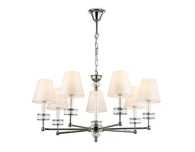 Подвесная люстра с абажурами и хрусталем Ambrella light LH71003 Подвесная люстра с абажурами и хрусталем Ambrella light LH71003