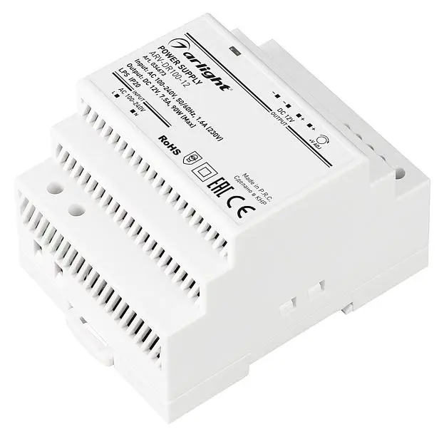 Блок питания ARV-DR100-12 (12V, 7.5A, 90W) IP20 DIN-рейка Arlight 034673 ARV-DIN Блок питания ARV-DR100-12 (12V, 7.5A, 90W) IP20 DIN-рейка Arlight 034673 ARV-DIN