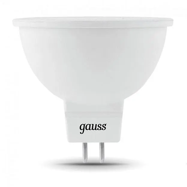 Лампа Gauss 101505205 GU5.3 5W 4100K полусфера матовая MR16 LED Лампа Gauss 101505205 GU5.3 5W 4100K полусфера матовая MR16 LED
