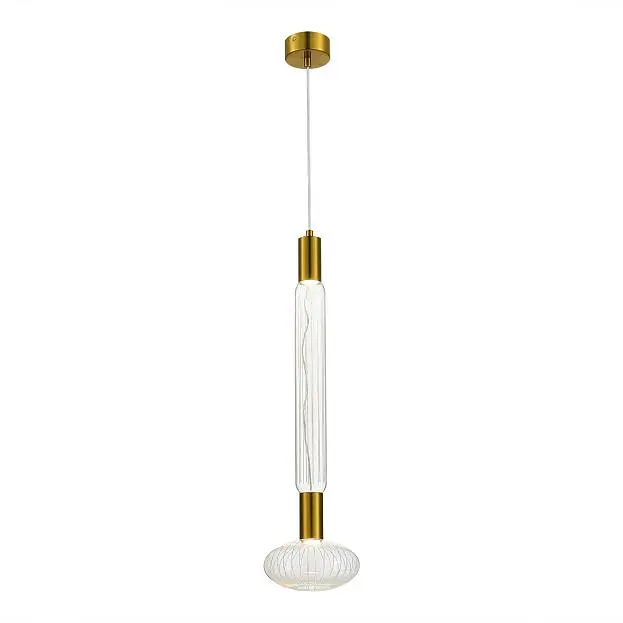 Светильник подвесной Латунь/Золотой, Прозрачный LED 2*3W 3000K ST-Luce SL6117.213.02 TACCHE Светильник подвесной Латунь/Золотой, Прозрачный LED 2*3W 3000K ST-Luce SL6117.213.02 TACCHE