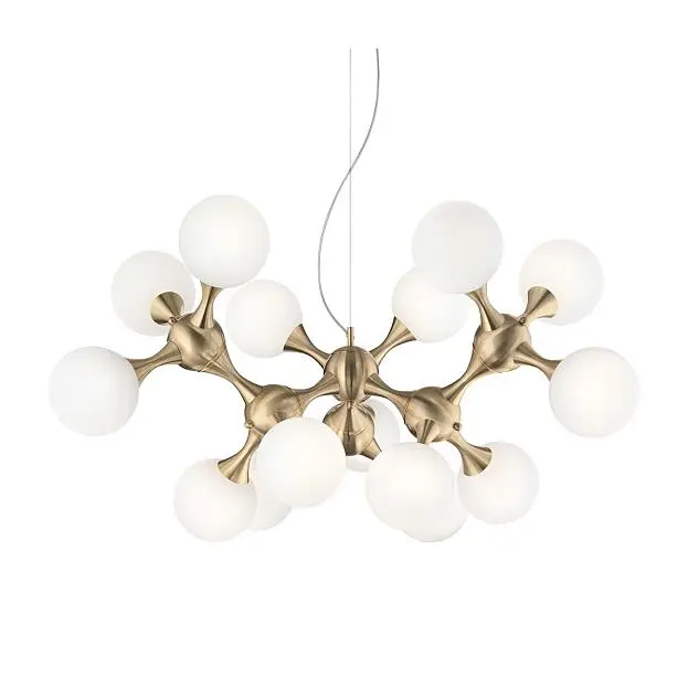 Подвесная люстра Ideal Lux Nodi SP15 Ottone Satinato 241012 Подвесная люстра Ideal Lux Nodi SP15 Ottone Satinato 241012