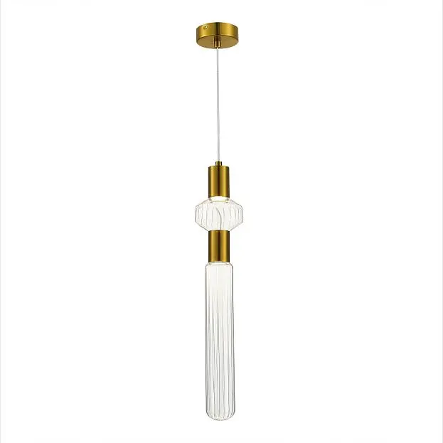 Светильник подвесной Латунь/Золотой, Прозрачный LED 2*3W 3000K ST-Luce SL6117.203.02 TACCHE Светильник подвесной Латунь/Золотой, Прозрачный LED 2*3W 3000K ST-Luce SL6117.203.02 TACCHE