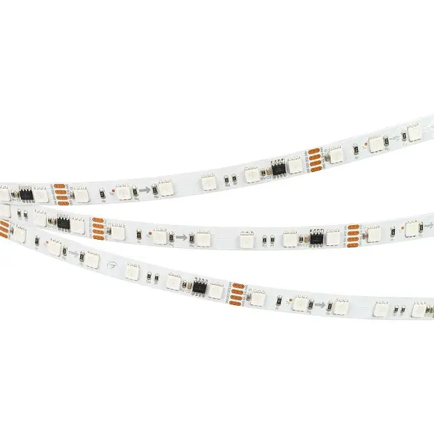 Светодиодная лента Arlight 033447 SPI-B60-10mm 24V RGB-PX6-RAM (15 W/m, IP20, 5060, 5m) SPI B60 Светодиодная лента Arlight 033447 SPI-B60-10mm 24V RGB-PX6-RAM (15 W/m, IP20, 5060, 5m) SPI B60