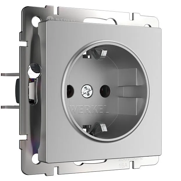 розетка с заземлением Werkel W1171006 Встраиваемые механизмы серебряные a050881 розетка с заземлением Werkel W1171006 Встраиваемые механизмы серебряные a050881