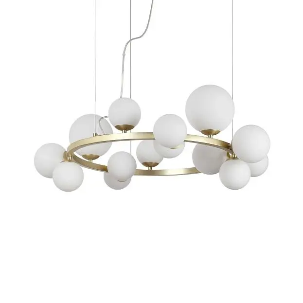 Подвесной светильник Ideal Lux 283814 PERLAGE SP14 OTTONE SATINATO Подвесной светильник Ideal Lux 283814 PERLAGE SP14 OTTONE SATINATO