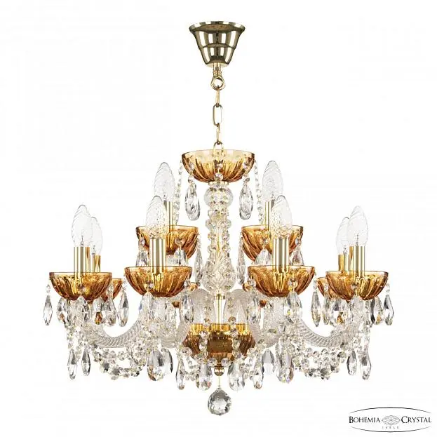 Люстра Bohemia Ivele Crystal 5402/8+4/195 G Amber/M-1H Люстра Bohemia Ivele Crystal 5402/8+4/195 G Amber/M-1H