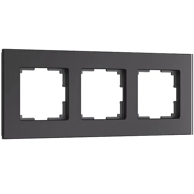 Рамка на 3 поста (черный, стекло soft-touch) Werkel W0033108 Senso a064574 Рамка на 3 поста (черный, стекло soft-touch) Werkel W0033108 Senso a064574