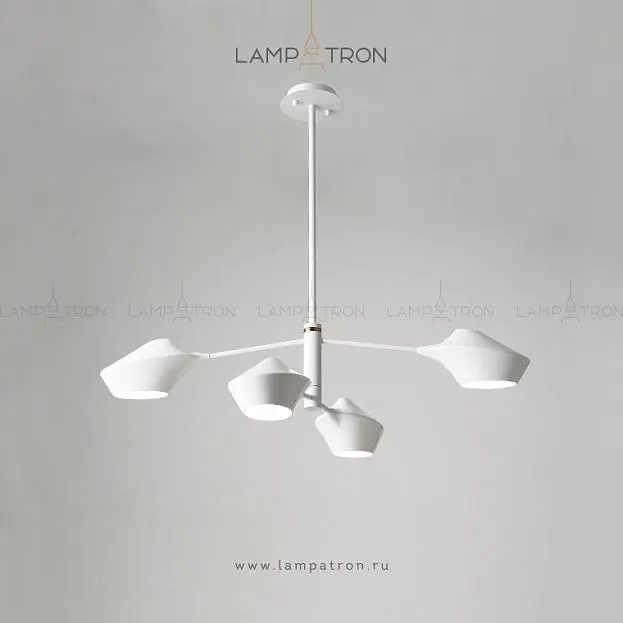 Люстра LANT 4 плафона. Размер L. Цвет белый. Белый каркас. Lampatron 871-1305 Люстра LANT 4 плафона. Размер L. Цвет белый. Белый каркас. Lampatron 871-1305