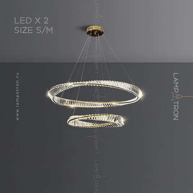 Кольцевые люстры и светильники BERTOLDA X Два кольца. 60 + 80 см Lampatron 6261-23295 Кольцевые люстры и светильники BERTOLDA X Два кольца. 60 + 80 см Lampatron 6261-23295