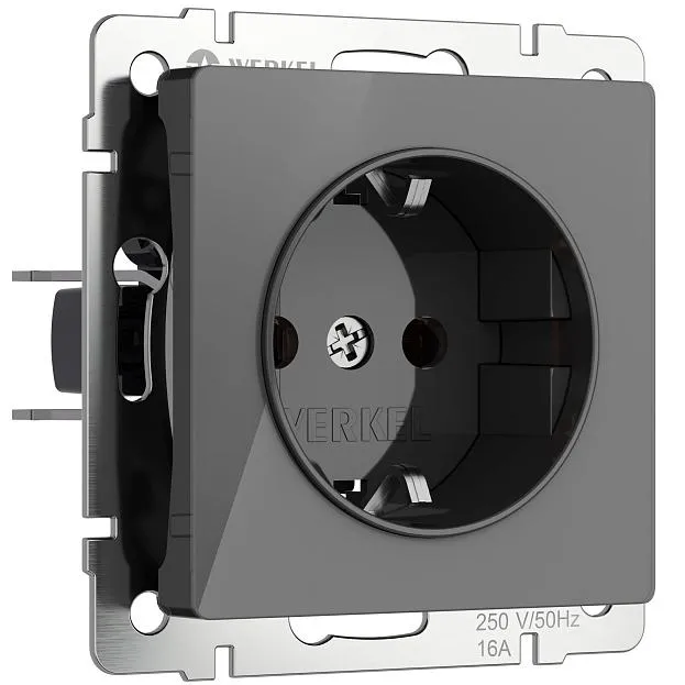 Розетка с заземлением и шторками (графит акрил) Werkel W1171144 a064091 Розетка с заземлением и шторками (графит акрил) Werkel W1171144 a064091