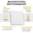 Выключатель беспроводной Feron 41129 TM82 SMART, 230V, 500W, двухклавишный, белый