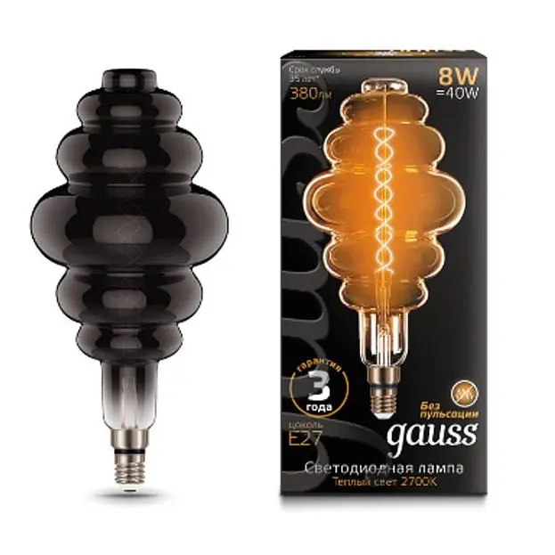 Лампа Gauss 159802008 E27 8W 2700K серая Loft Лампа Gauss 159802008 E27 8W 2700K серая Loft