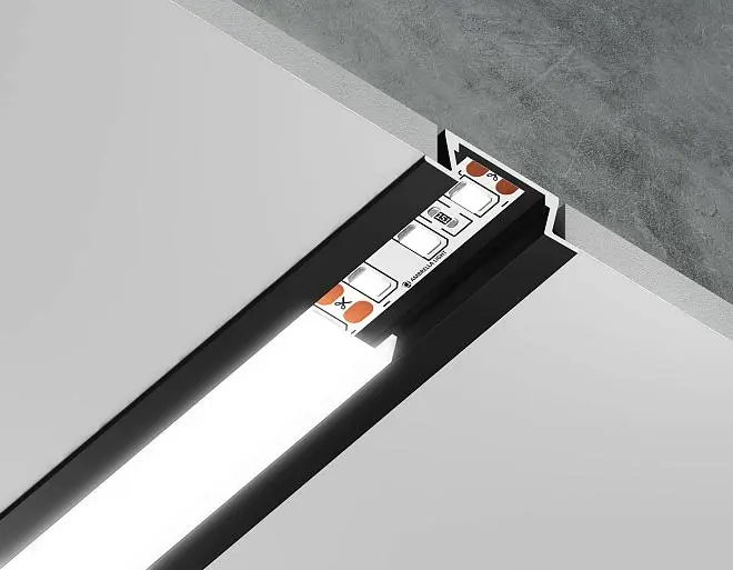 Алюминиевый профиль встраиваемый Ambrella light GP1001BK Alum Profile Алюминиевый профиль встраиваемый Ambrella light GP1001BK Alum Profile