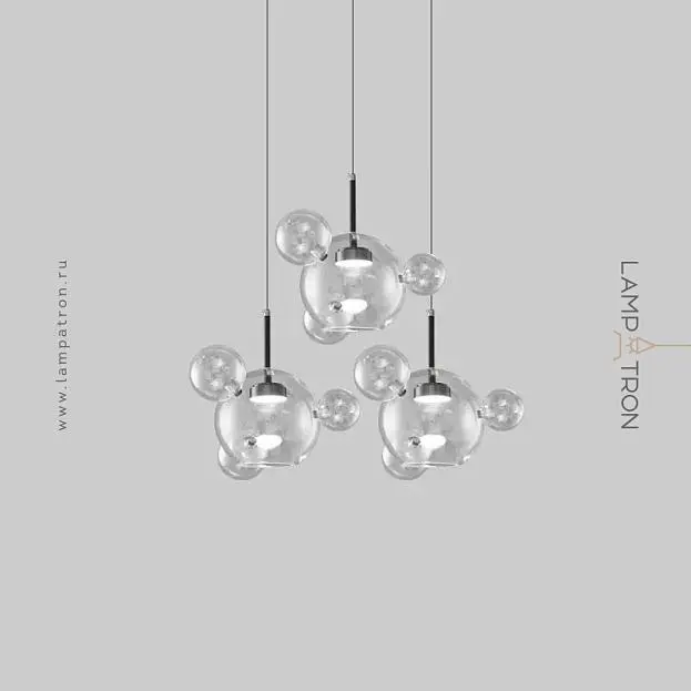 Подвесной светильник BUBBLE B BLACK LUX 3 подвеса Lampatron 8326-22695 Подвесной светильник BUBBLE B BLACK LUX 3 подвеса Lampatron 8326-22695