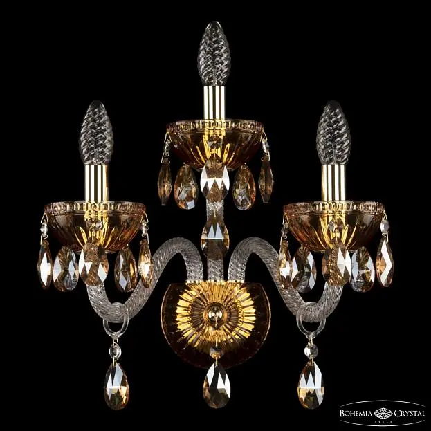 Бра Bohemia Ivele Crystal 5417B/2+1/165 G Amber/M-1G K721 Бра Bohemia Ivele Crystal 5417B/2+1/165 G Amber/M-1G K721