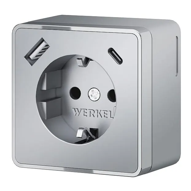 Розетка werkel W5071706 Gallant (серебряный) a057701 Розетка werkel W5071706 Gallant (серебряный) a057701