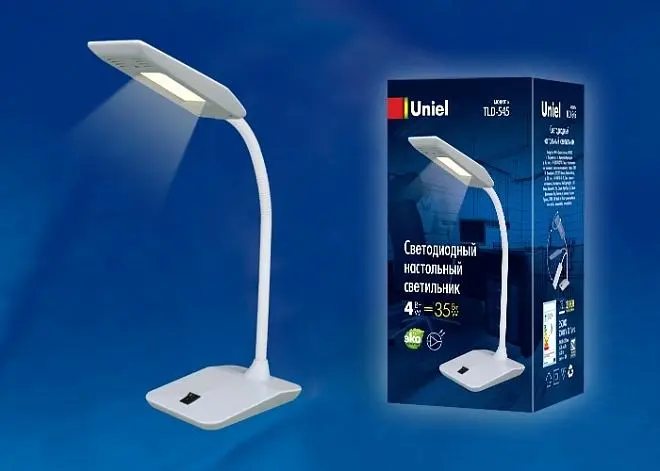 Офисная настольная лампа Uniel TLD-545 Black-White/LED/350Lm/3500K Офисная настольная лампа Uniel TLD-545 Black-White/LED/350Lm/3500K
