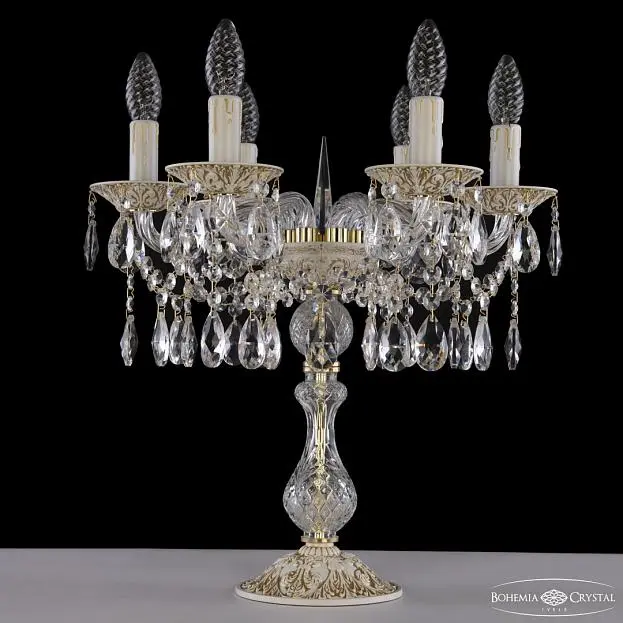 Настольная лампа с хрустальными подвесками Bohemia Ivele Crystal AL16313L8/6/141-44 WMG Настольная лампа с хрустальными подвесками Bohemia Ivele Crystal AL16313L8/6/141-44 WMG