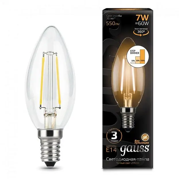 Лампа Gauss 103801107-S E14 7W 2700K прозрачная Лампа Gauss 103801107-S E14 7W 2700K прозрачная